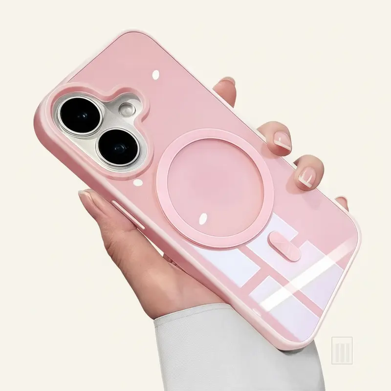 New Senior 16 Pink Magnetic Phone Case Compatible with Iphone17/18 Pro Max, Air 16, 15, 14, 13, 12, 11 Pro Max Plus, Featuring a Matte Frame And a Clear Anti-Slip
