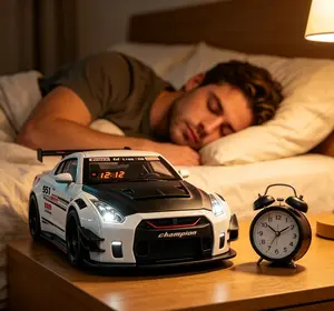 Sports Car Alarm Clock Hyper Car Alarm Clock, Spray Supercar with Engine Sound & Light Effect Alarm Clock