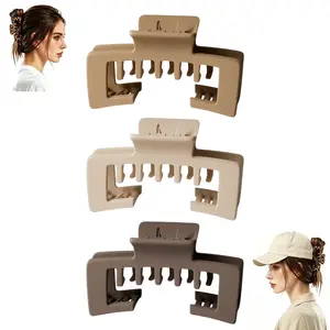 Hat-Friendly Claw Clips for Baseball Caps Adjustable Square Design Hair Claw Clips for Thick & Fine Hair Hair Accessory Gifts Mixed Color for Thick and Fine Hair