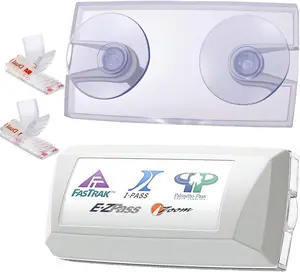 EZ Pass Holder for Windshield,EZ Pass Holder with  Suction Cups & 4 count Mounting Strips,Easy to Install and Remove,Fits   States Toll Pass. (1 Pack)