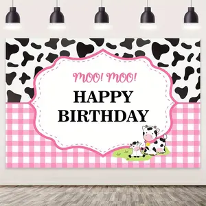 1 Set Farm Animal Cow Theme Party Backdrop Decoration for Cow Birthday Party Supplies
