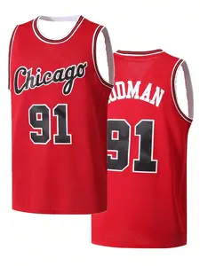 91 Basketball Jersey, Men's Breathable Mesh Sleeveless Sports Tank Top, Vintage Sportswear, Street Style & Training Wear