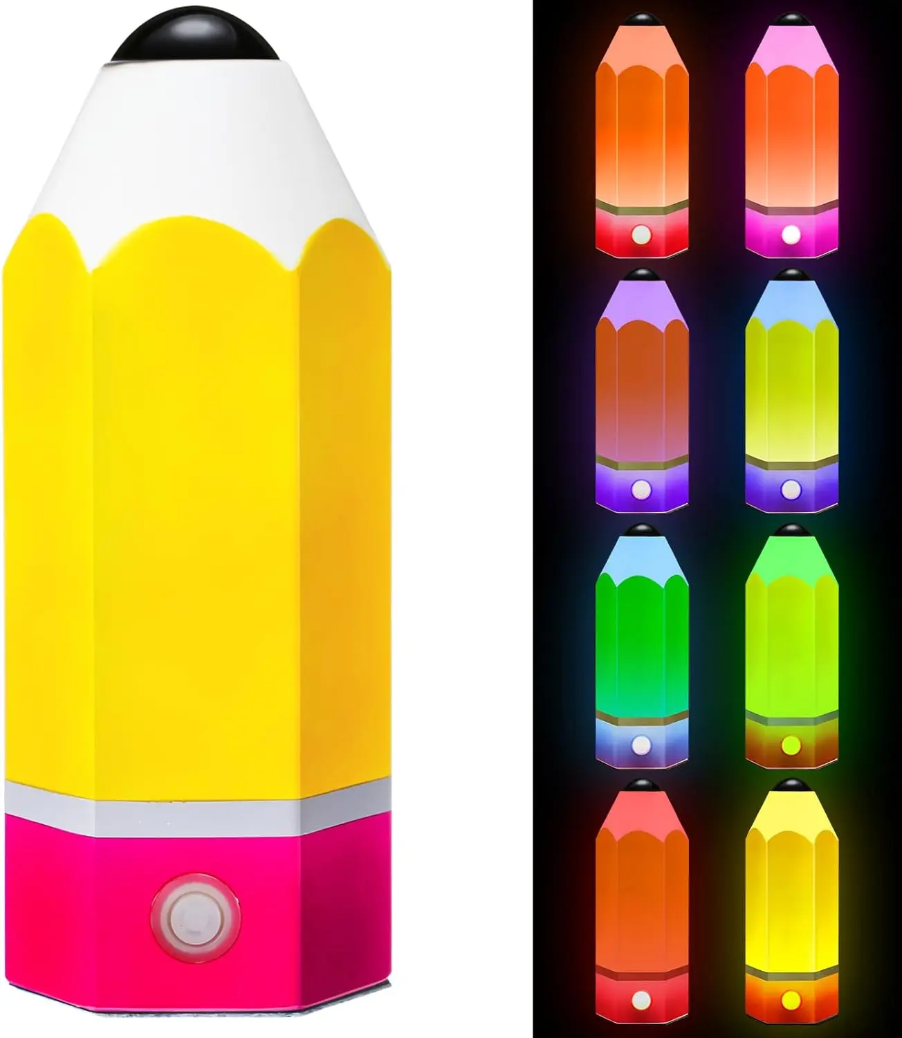 Classroom Pencil Lamp Glass LED Design Classroom Lamp for Teachers Appreciation Gifts 11.4" Adjustable Multicolor Night Light Supplies for End of Year Gift Desk Home Bedroom Table Decoration