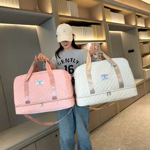 Women’s Large Capacity Travel Duffle Bag with Wet & Dry Compartment, Shoe Section, Side Pockets, Stylish Weekender Gym Tote