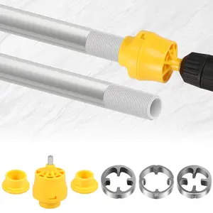 6Counts PVC Thread Maker Tool for Electric Drill Pipe Threader Kit with 1/2 Inch 3/4 Inch 1 Inch Dies Pipe Threader Plumbing Tool Reusable Pipe Round Die Set for PVC Threading