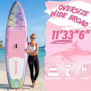 PUKAMI Inflatable Paddle Board for Adults,10.6' Stand Up Paddle Board with Premium SUP Accessories & Carry Bag,Paddle,Pump,Leash,Wide Stable Design,Non-Slip Deck,Surf Control for Youth