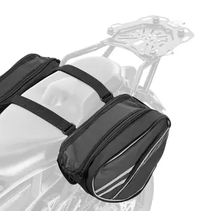 VEVOR Motorcycle Saddlebag, 30 L (15 L x 2) Large Capacity Side Saddle Bag with Waterproof Rain Cover and Straps, Compatible with Most Motorcycles, Outdoor Sports Motorbike Luggage Storage Bag, Black