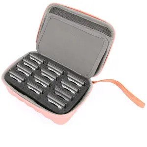 Rose Gold Clipper Blade Holder for 12 Blades - Protective Clipper Blade Storage Case with Barber Blade Holder Foam, Case Only