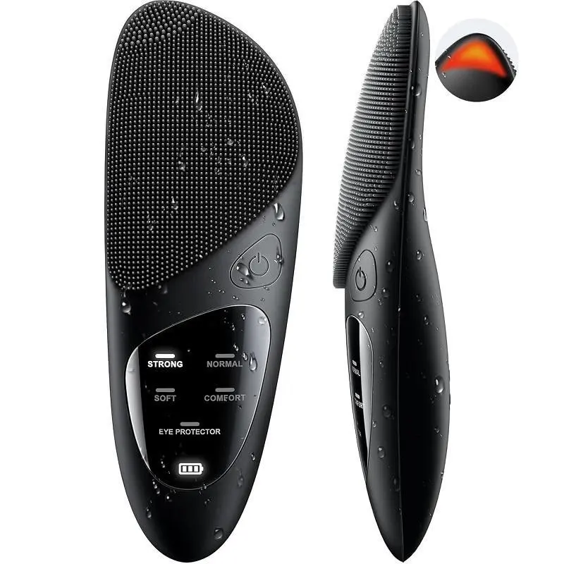 Waterproof Rechargeable Silicone Face Brush, Facial Cleansing Brush, Facial Cleansing Tools, Dual Mode Coarse & Fine Bristles, Deep Cleaning for Men, Gentle Exfoliation, Home & Travel Use