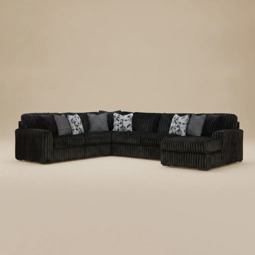 Midnight-Madness 4-Piece Sectional with Right Chaise