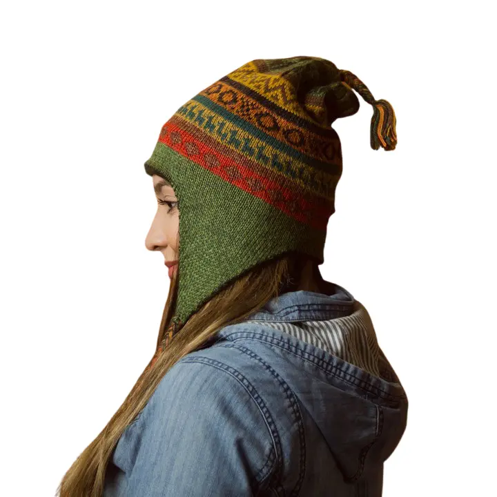 Authentic Handcrafted Reversible Alpaca Wool "Chuyo" Hats UNISEX | One Size Fits All | Traditional Peruvian Craftsmanship
