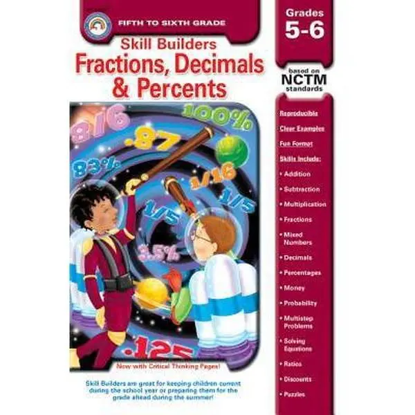 USED-Fractions, Decimals, & Percents, Grades 5 - 6 (Skill Builders™) by Clareen Arnold (Paperback)