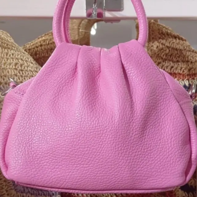 Italian Luxury Collection - Genuine Leather Crossbody Purse - Pink