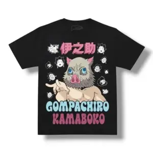 Anime Demon Slayer Hashibira Inosuke Graphic Print T-shirt Men Women Tshirts Casual Loose Summer Tee Unisex T Shirt boyfriend  tees meme  shirts silky  graphic  fit spencers