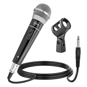 5 CORE Premium Vocal Dynamic Cardioid Handheld Microphone Unidirectional Mic with 16ft Detachable XLR Cable to ? inch Audio Jack and On/Off Switch for Karaoke Singing PM 100