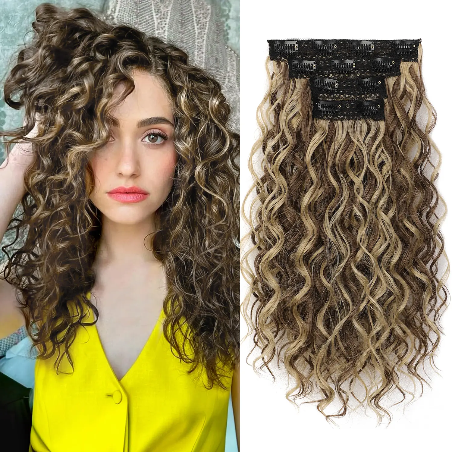 Dark Brown with Highlights-16Inch