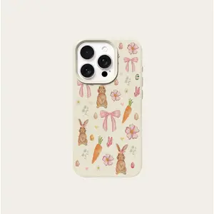 Phone Case - Easter Bunny Carrot Sticker Pattern  Soft Case, New, FashionSuitable for a variety of iPhone models, from 17 series to 11 series, Suitable for a variety of iPhone models, from 17 series to 11 series, and x series