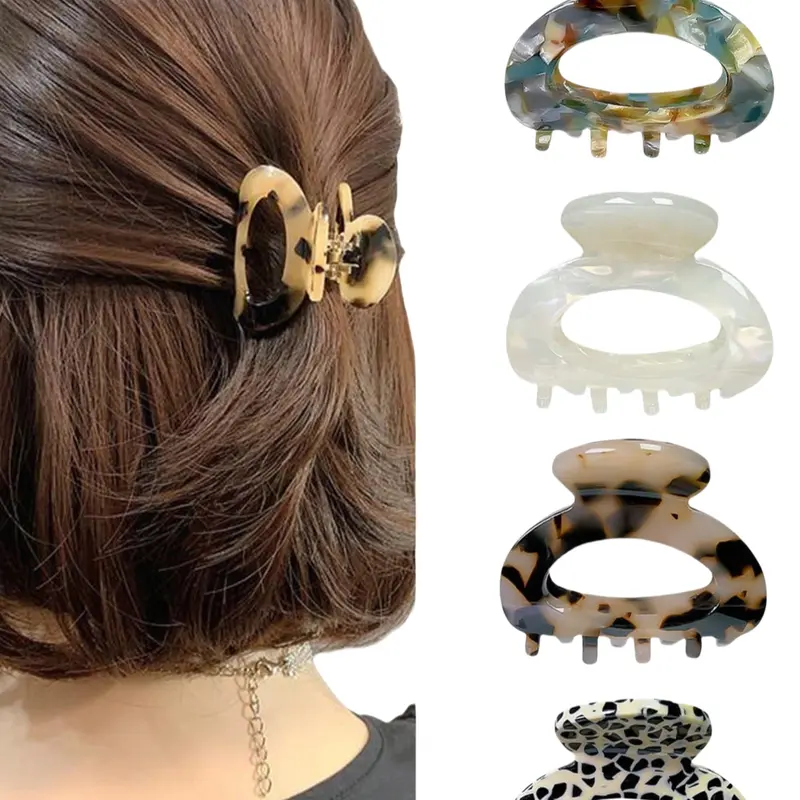 4pcs Leopard Print Hair Clips Clip Design for Women, Elegant Summer Style Small Hair Accessories, Perfect for Daily & Hairstyles Decorations, Hairclips