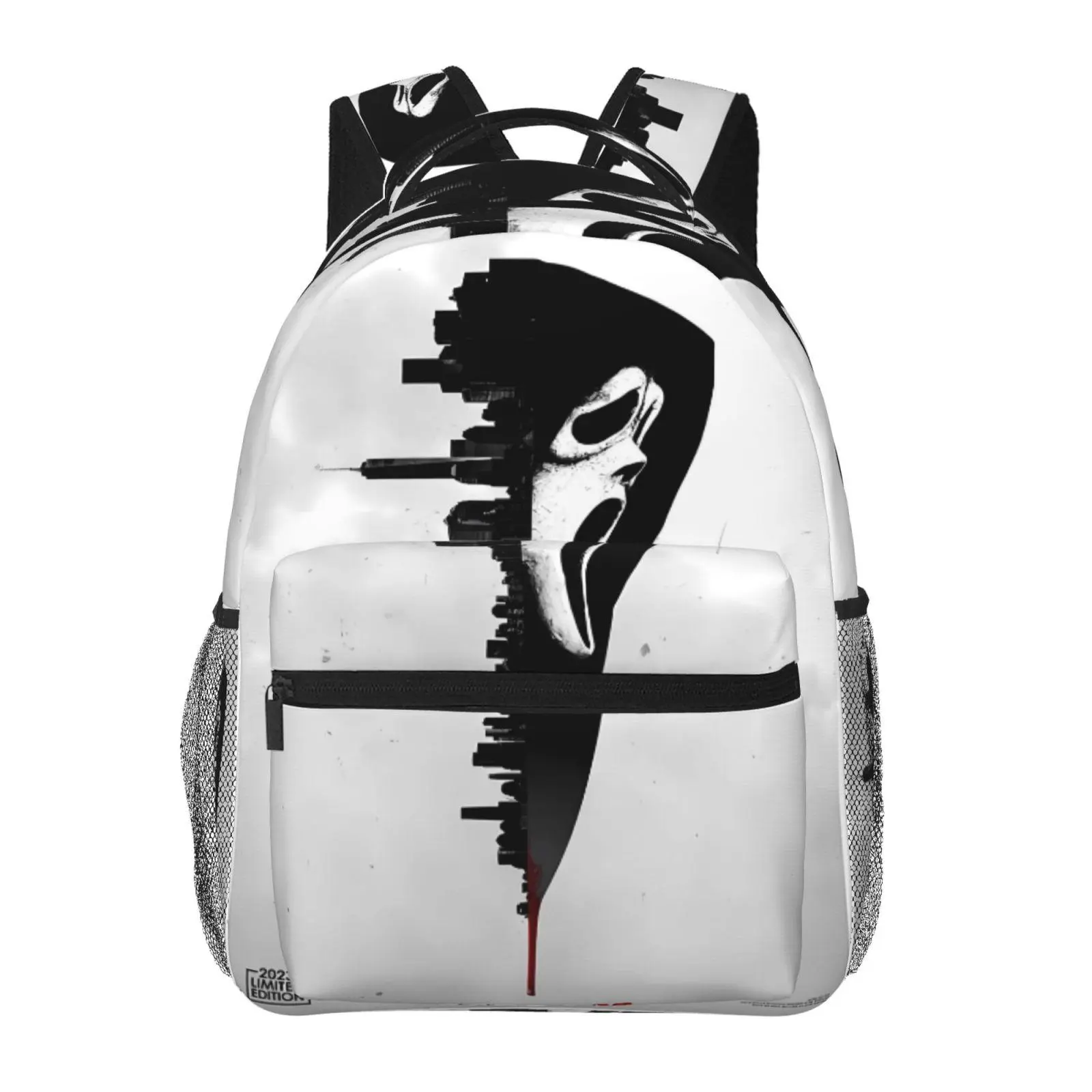 Scream backpacks for school — large-capacity laptop daypacks with exquisite prints, durable casual scream bookbags for campus daily commutes; a gift for teen students.