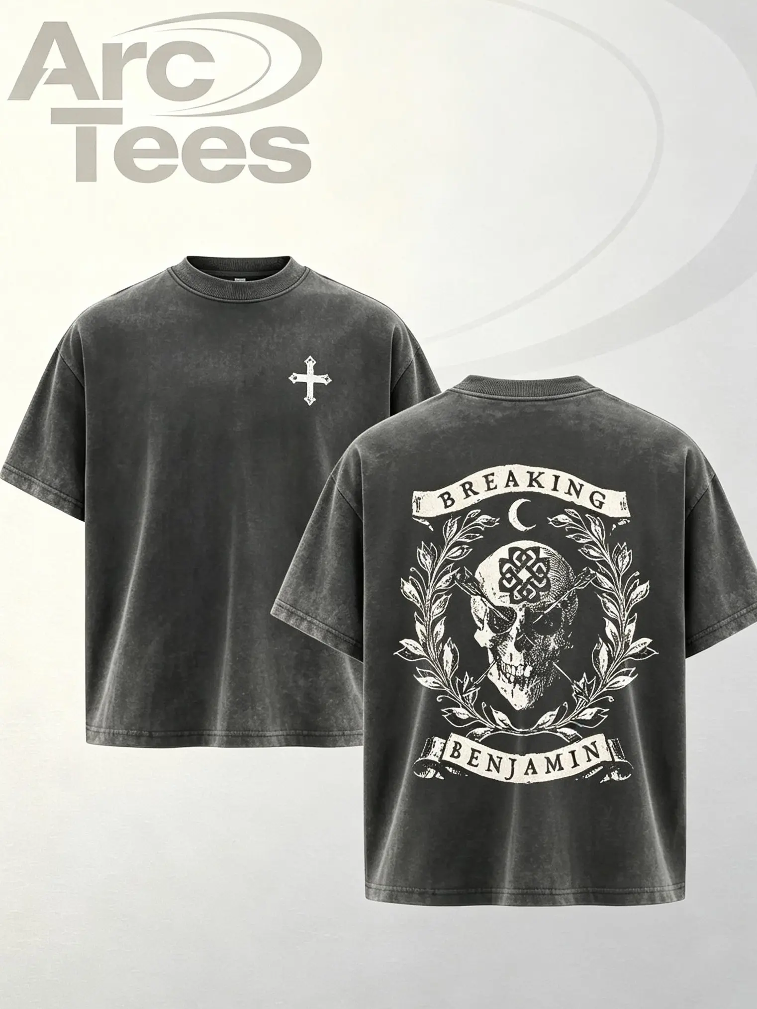 [ArcT] Retro NEW Breaking Benjamin Wreath Wrapped Around The Skull T-Shirt , Music Graphic Tee , Rock Band Shirt, Retro Music Tee, Rock Music Lover Shirt, Vintage Band Shirts Casual Comfort Cotton Fabric Fit Top ,Top Men's and Women's Clothing .