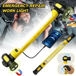 Under Hood Work Light Bar 3000LM LED Magnetic Light Bar with Hooks 5200mAh Cordless Rechargeable Hood Light for Mechanic Car Repairing Garage