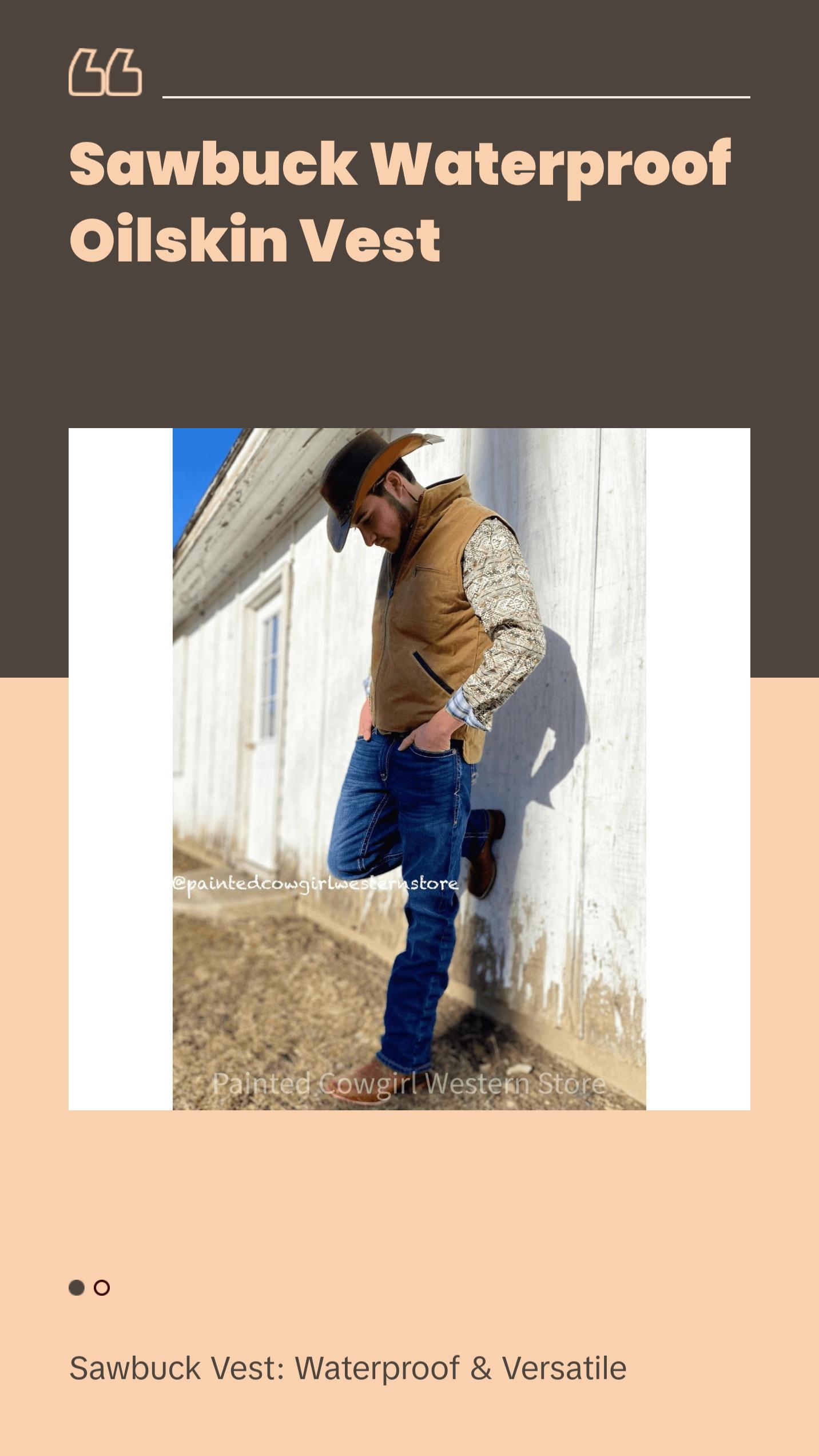 Outback Trading Co Sawbuck Waterproof Bronze Oilskin Vest 2143-FTN