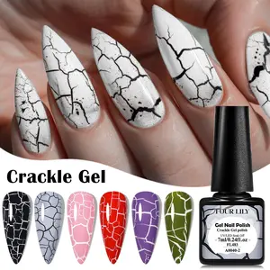 Long-lasting Crackle Gel Nail Polish, 1 Piece Semi-permanent Soak Off UV LED Gel Nail Varnish, DIY Manicure Nail Art Supplies for Home Salon Use, Crackled Gel