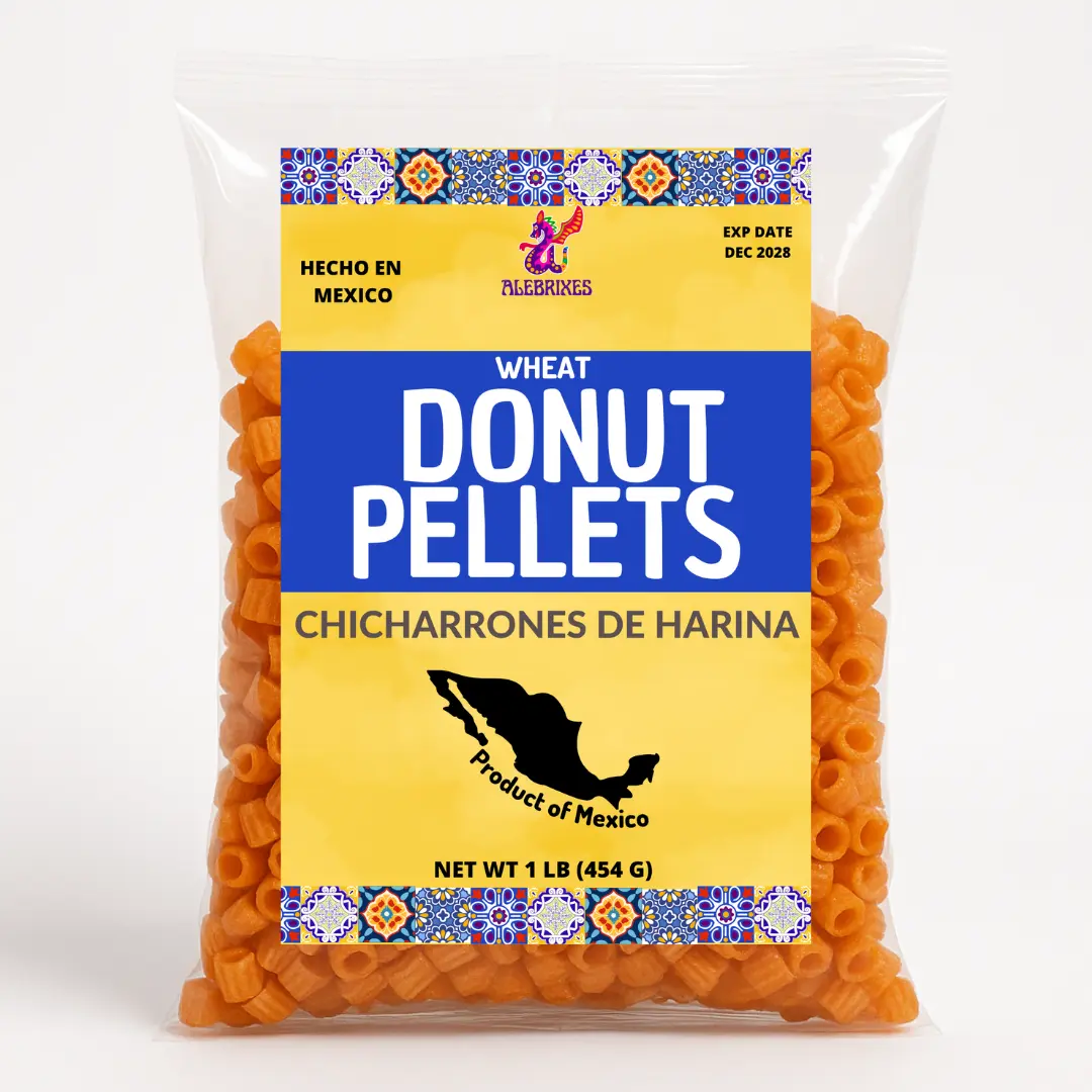 Alebrixes | Mexican Wheat Donut Pellets 1 LB (454g) | Duritos - Mexican Snack | Chicharron - Fritura De Harina Para Freir | Savory, Classic, Crispy, Mouth-Watering | Product of Mexico.