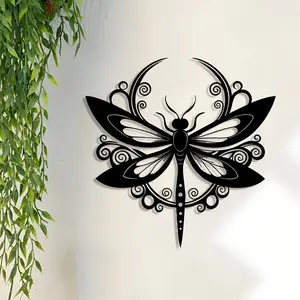 1pc Elegant Dragonfly Metal Wall Art - Intricate Iron Design, Perfect for Home & Garden Decor, Chic Wall Hanging Gift
