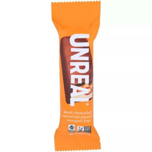 Unreal Dark Chocolate Peanut Caramel Nougat Bars, 1.2 oz, Pack of 2