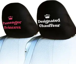 Designated Passenger Princess and Designated Chauffeur Car Headrest Covers