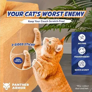 Cat Scratch Furniture Protector Cover, Cat Claw Sofa Protection, Easy to Attach Scratching Deterrent for Couch Corners Walls Doors