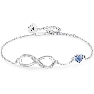 Rose Gold Initial Heart Infinity Bracelets for Women Adjustable Dainty Letter Alphabet Charm Jewelry Birthday Valentines Day Gifts for Women Her Girlfriend Mom Wife