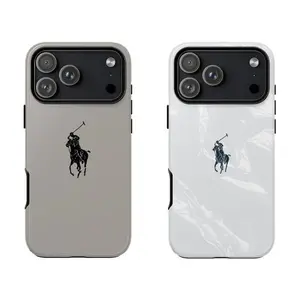 Minimal Polo Rider Aesthetic Phone Case, Luxury Neutral Shockproof TPU Cover Suitable for iPhone 17-11 Pro Max/Plus and  Samsung Galaxy S23-25