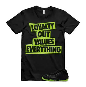 Foamposite Volt Black One T Shirt Match LOVE, Foamposite Volt Black Outfit, Summer T shirt 100% Cotton, Gildan 5000 Unisex Shirt, Black Design Printed T-Shirt, Menswear Top