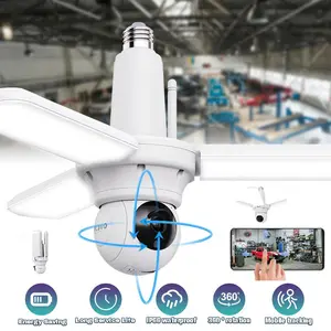 Super Bright 30W Indoor LED Garage Light with Wi-Fi Security Camera – 3000 Lumens, 360° PTZ, Auto Tracking, Motion Activated, Color Night Vision, Alexa Enabled