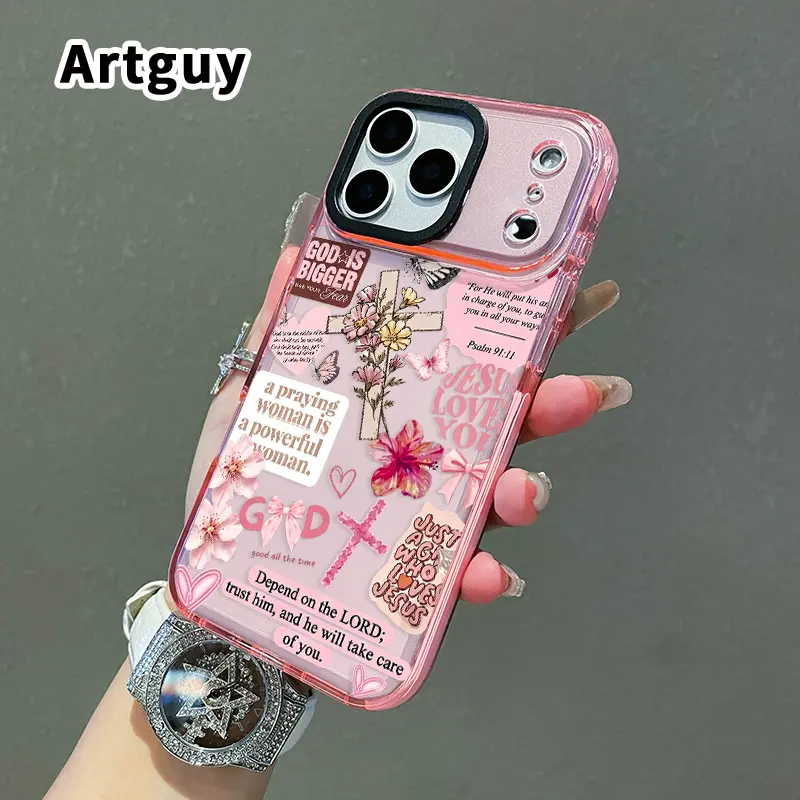 Phone Case for iPhone 17 16 Pro Max 15 Plus 14 13 12 11 Air Divine Floral Harmony Non-Yellowing Shockproof Clear slim Protective Softcase