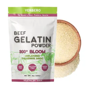 Yerbero - Premium Unflavored 300° Bloom Beef Gelatin Powder 8oz (226g) | Thickening Agent | Grenetina en Polvo Sin Sabor | Swiftly Solidifies, Stabilizes, and Enhances for Culinary & Baking Endeavors.