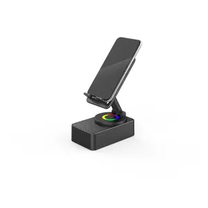 Adjustable Cell Phone Stand with Wireless Induction Bluetooth Speaker Phone Speaker Amplifier Stereo Sound Adjustable Holder Gifts for Men Women