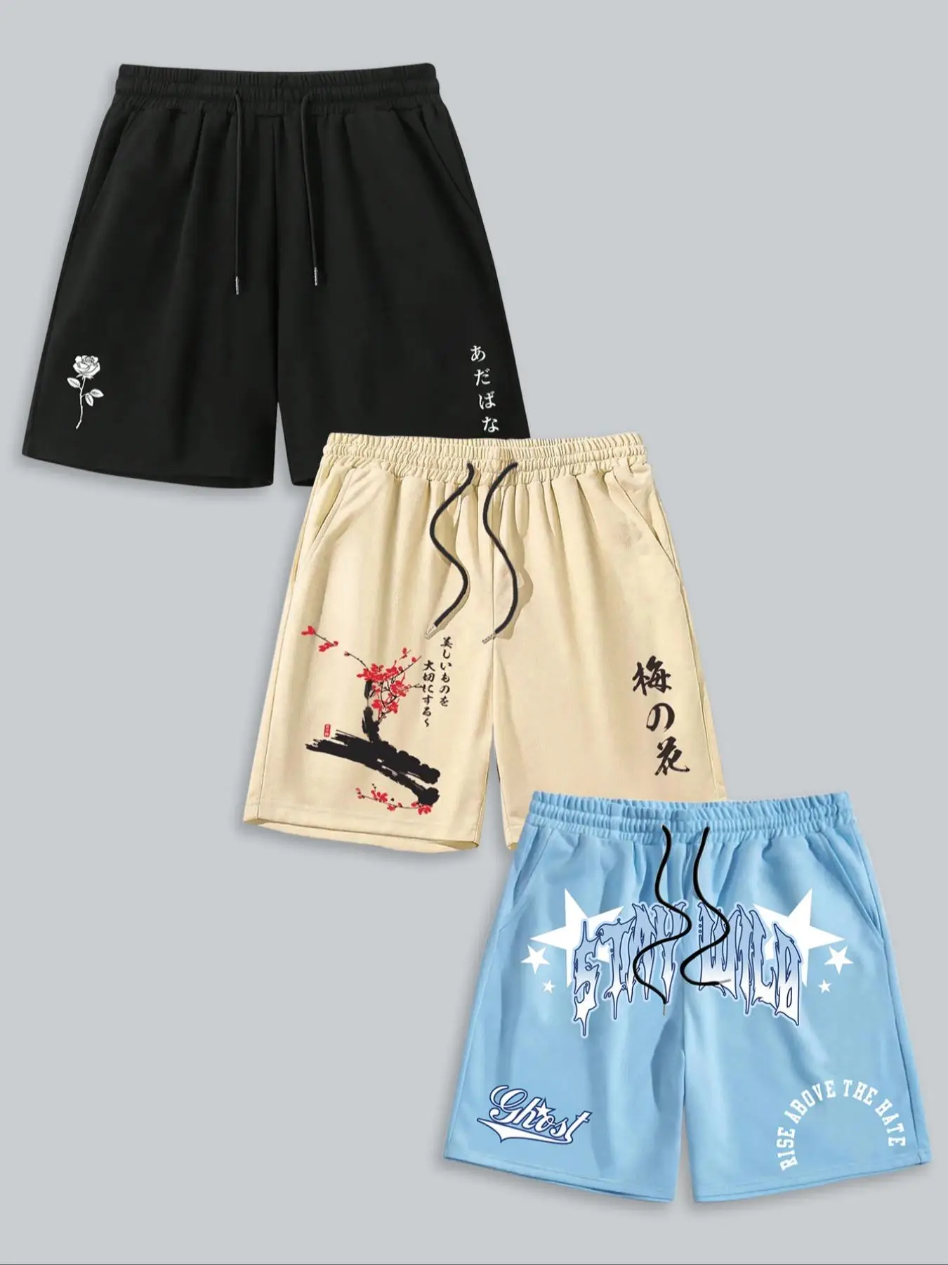 Men's Letter Graphic Drawstring Waist Shorts, Casual Regular Fit Pocket Track Shorts for Summer, Men's Bottoms for Daily Wear, Clothing