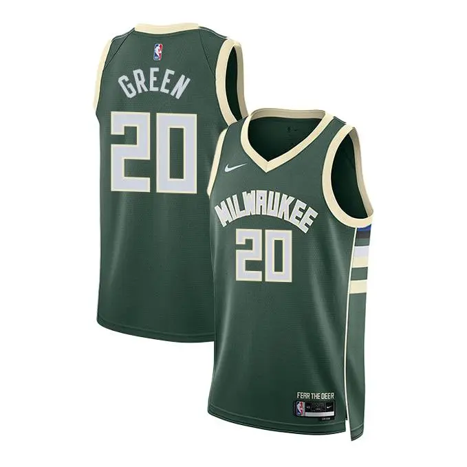 Nike 2022 Icon Edition AJ Green Milwaukee Bucks Swingman Jersey