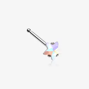 Iridescent Star Sparkle Gem Nose Stud Ring