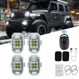 Wireless RGB LED Strobe Light - USB Rechargeable, Remote-Controlled Anti-Collision Warning Light for Car, Motorcycle