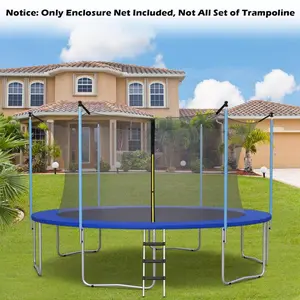 2026 （Note that this is a replacement fence; it does not come with railings）15FT Trampoline Safety Enclosure Net Weather Resistant Heavy Duty Replacement Netting for Kids Adults Outdoor Jump Mat Protection