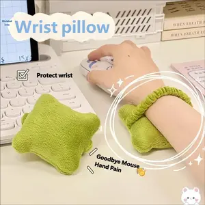 4pcs Cute Mouse Pad and Keyboard Wrist Rest Set, Multifunctional Mouse Pad with Wrist Support & Hair Tie, Office Desk Mat Computer Typing Supplies, Desk Accessories