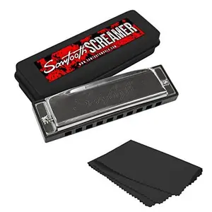 Sawtooth Screamer Chrome Plated Harmonica with Case and Cloth