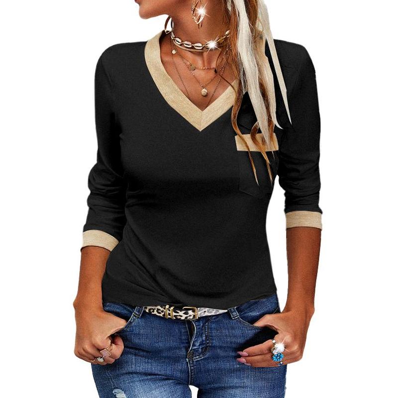 Danedvi Womens V Neck Long Sleeve Tops Color Block Basic Casual Tunic Shirts with Pockets, White, XX-Large Pleated Blouse Womenswear Danedvi Womens V Neck Long Sleeve Tops Color Block Basic Casual Tunic Shirts with Pockets, White, XX-Large Pleated Blouse Womenswear