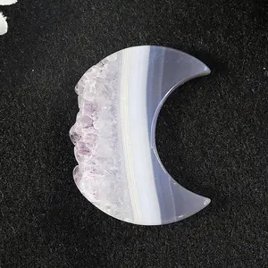 Agate Druze Moon with Amethyst Druze 1 Druze Moon Malachite Chakra Wisdom Awareness Energy Vibration Crystal Clarity