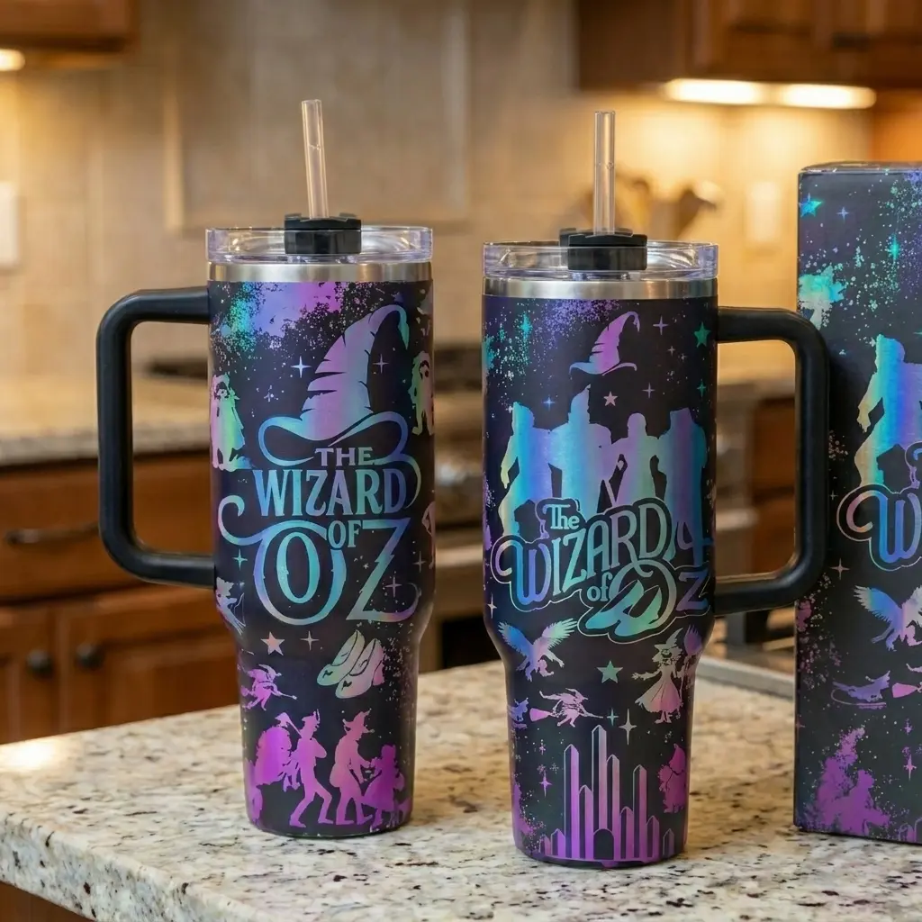 The Wizard of Oz Tumbler 40oz, Acotar Tumbler, Wizard Bookish Gift, Handle Stainless Steel Tumbler 40oz,