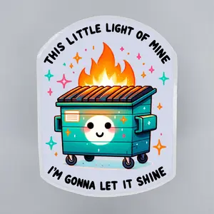 Dumpster Fire Sticker, 3 inch Funny Sticker Decor Decorative